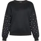 Faina Sweatshirt preto / prata / branco pérola