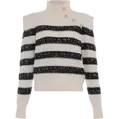 Faina Pullover preto / branco lã