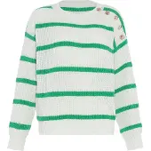 Faina Pullover verde / branco