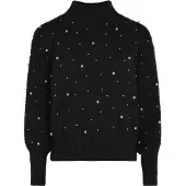 Faina Pullover preto / branco pérola