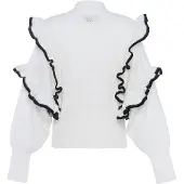 Faina Pullover preto / branco lã