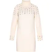 Faina Vestido de malha azul claro / azul escuro / roxo / branco lã