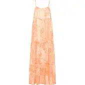 IZIA Vestido de verão laranja pastel / branco