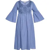 Usha Vestido azul ganga