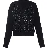 Faina Pullover azul / petróleo / preto / prata
