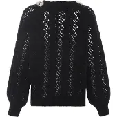 Faina Pullover preto / branco pérola