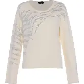 Faina Pullover prata / branco lã