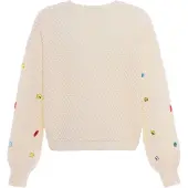 Faina Pullover azul / laranja / branco lã