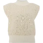 Faina Pullover ouro / branco lã