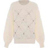 Faina Pullover prata / branco / branco lã