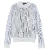Faina Pullover prata / branco lã