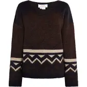 Usha Pullover 'Rakata' areia / castanho escuro