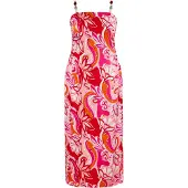 IZIA Vestido de verão laranja / cor-de-rosa / vermelho