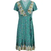 Usha Vestido de verão turquesa / mistura de cores