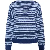IZIA Pullover azul / branco