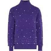 Faina Pullover roxo escuro / branco pérola
