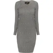 Faina Vestido de malha acinzentado