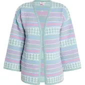 IZIA Casaco de malha azul / menta / rosa / branco