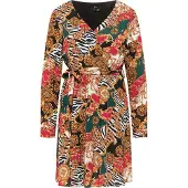Faina Vestido amarelo dourado / verde escuro / vermelho / preto / branco