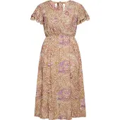 Usha Vestido de verão castanho claro / lilás / offwhite