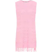 Usha Vestido de malha rosa claro