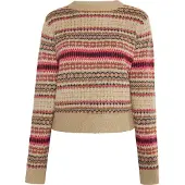 Usha Pullover 'Rakata' bege escuro / castanho / vermelho / preto