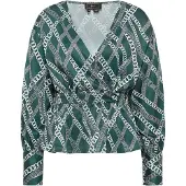 Faina Blusa esmeralda / preto / branco