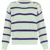 Faina Pullover roxo escuro / branco lã