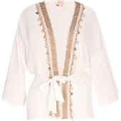 IZIA Kimono bege / branco
