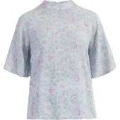 Usha Blusa bege claro / turquesa / roxo pastel