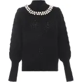 Faina Pullover preto / branco pérola