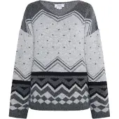 Usha Pullover 'Rakata' cinzento / cinzento claro / cinzento escuro