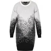 Faina Vestido de malha preto / prata / branco