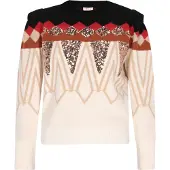 IZIA Pullover bege claro / ouro / vermelho / preto