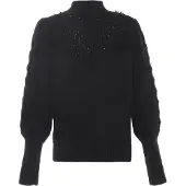 Faina Pullover preto / branco pérola