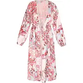 IZIA Kimono bege / azul claro / castanho / rosa