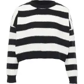 Faina Pullover preto / branco lã
