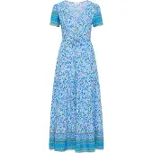 Usha Vestido azul claro / azul escuro / verde / laranja