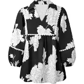 Imily Bela Blusa preto / branco