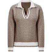 Imily Bela Pullover castanho escuro / branco