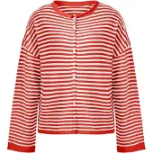 Imily Bela Casaco de malha vermelho / branco