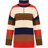 Imily Bela Pullover bege / marinho / azul escuro / vermelho