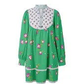 Imily Bela Vestido cinzento claro / fúcsia / branco