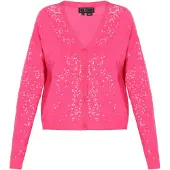 Faina Casaco de malha magenta