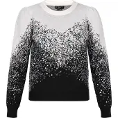 Faina Pullover preto / prata / branco