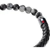 Tommy Hilfiger Originální bracciale in pelle s obsidiánem 2790473