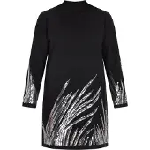 Faina Vestido de malha preto / prata