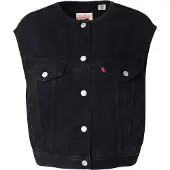 Levi's Colete 'Collarless Shrunken '90s Trucker Vest' preto denim