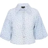 NAEMI Blusa 'Fashion Look' azul pastel / preto