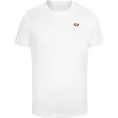 Mister tee Camisa 'Double Hearts Pride' amarelo / roxo / vermelho fogo / branco